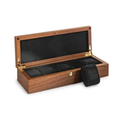 BOITE A MONTRE, Coffret 5 montres placage en noyer mat309365<Beco Best