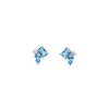Boucle d'oreille Argent Rhodié - Oxyde de Zirconium bleu blanc 602622<GO Mademoiselle Discount