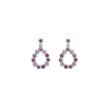 Boucle d'oreille Argent Rhodié - Oxyde de Zirconium violet rose fuschia 602619<GO Mademoiselle Fashion