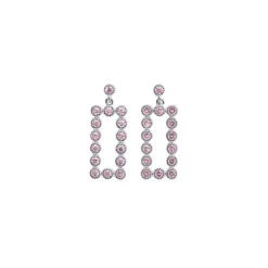Boucle d'oreille Argent Rhodié - Oxyde de Zirconium rose 602617<GO Mademoiselle Clearance