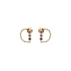 Boucle d'oreille Plaqué or - Oxyde de Zirconium Violet bleu fuschia 606634<GO Mademoiselle Best