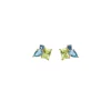 Boucle d'oreille Plaqué or - Oxyde de Zirconium vert et bleu 606635<GO Mademoiselle Clearance