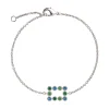 Bracelet Argent Rhodié - Oxyde de Zirconium vert et bleu 601593<GO Mademoiselle Fashion