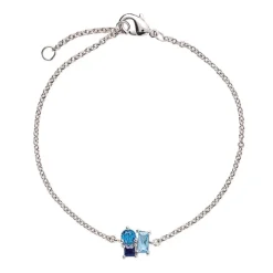 Bracelet Argent Rhodié - Oxyde de Zirconium bleu 601592<GO Mademoiselle Best