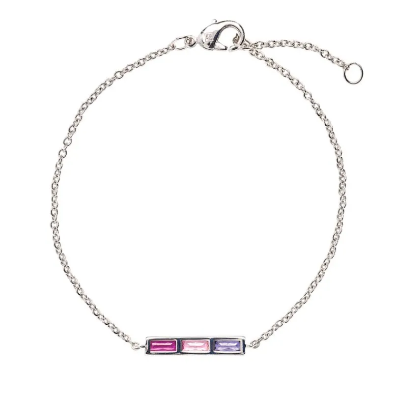Bracelet Argent Rhodié - Oxyde de Zirconium violet rose fuschia 601596<GO Mademoiselle Online