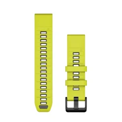 Bracelet Quickfit 22mm silicone jaune / graphite010-13392-08<Garmin New
