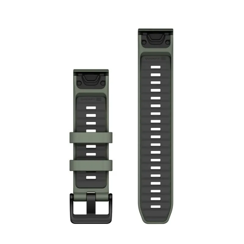 Bracelet Quickfit 22mm silicone vert sauge / graphite010-13392-04<Garmin Fashion