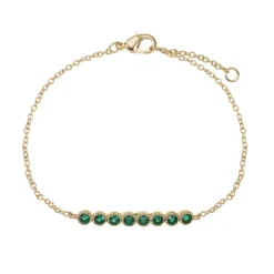 Bracelet Plaqué or - verre teinté vert 605597<GO Mademoiselle New