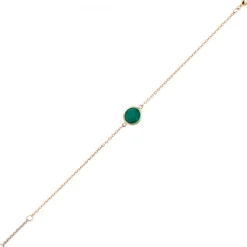 Bracelet plaqué or avec une sphère verte605542<GO Mademoiselle Sale