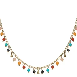 Collier acier doré avec charms multicolore608418<GO Mademoiselle New