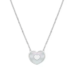 Collier argent coeur nacre blanche600033<GO Mademoiselle New