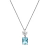 Collier Argent Rhodié - Oxyde de Zirconium Bleu et Blanc 600109<GO Mademoiselle Clearance