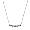 Collier Argent Rhodié - Oxyde de Zirconium Bleu Vert Violet 600121<GO Mademoiselle Clearance