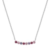 Collier Argent Rhodié - Oxyde de Zirconium Violet rose fuschia 600120<GO Mademoiselle Discount