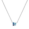 Collier Argent Rhodié - Oxyde de Zirconium Bleu 600112<GO Mademoiselle Clearance