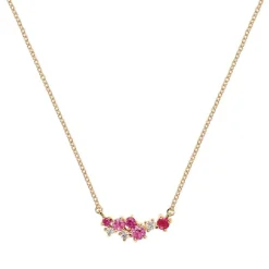 Collier Plaqué or - Oxyde de Zirconium rose et Blanc 604117<GO Mademoiselle Outlet