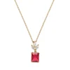 Collier Plaqué or - Oxyde de Zirconium fuschia et Blanc 604116<GO Mademoiselle Fashion