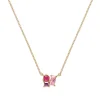 Collier Plaqué or - Oxyde de Zirconium violet rose fuschia 604112<GO Mademoiselle Sale