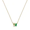 Collier Plaqué or - Oxyde de Zirconium vert et Blanc 604111<GO Mademoiselle Online