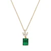 Collier Plaqué or - Oxyde de Zirconium vert et Blanc 604110<GO Mademoiselle Outlet