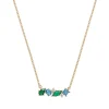 Collier Plaqué or - Oxyde de Zirconium vert bleu blanc 604109<GO Mademoiselle Sale