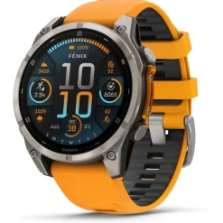 Fenix 8 Amoled 47mm Verre Sapphire lunette Titanium bracelet orange/graphite010-02904-11<Garmin Discount