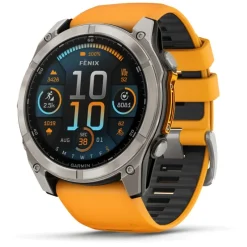 Fenix 8 Amoled 51mm Verre Sapphire lunette titane bracelet orange/graphite010-02905-11<Garmin Hot