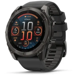 Fenix 8 Amoled 51mm Verre Sapphire lunette Carbon Gray DLC bracelet noir/gris galet010-02905-21<Garmin Online