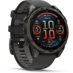 Fenix 8 Amoled 47mm Verre Sapphire lunette Carbon Gray DLC bracelet noir/gris galet010-02904-21<Garmin Outlet