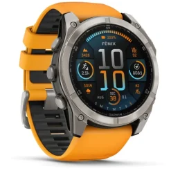 Fenix 8 Amoled 51mm Verre Sapphire lunette titane bracelet orange/graphite010-02905-11<Garmin Hot