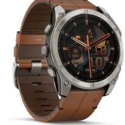 Fenix 8 Amoled 51mm Verre Sapphire lunette titane bracelet cuir marron + silicone noir010-02905-40<Garmin Clearance