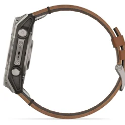 Fenix 8 Amoled 51mm Verre Sapphire lunette titane bracelet cuir marron + silicone noir010-02905-40<Garmin Clearance
