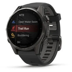 Fenix 8 Amoled 43mm Verre Sapphire lunette Carbon Gray DLC bracelet noir010-02903-21<Garmin Best
