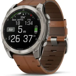 Fenix 8 Amoled 51mm Verre Sapphire lunette titane bracelet cuir marron + silicone noir010-02905-40<Garmin Clearance