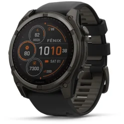 Fenix 8 Solar 51mm Verre Sapphire lunette Carbon Gray DLC bracelet noir/gris galet010-02907-11<Garmin Sale