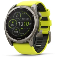 Fenix 8 Solar 51mm Verre Sapphire lunette titane bracelet jaune/graphite010-02907-21<Garmin New