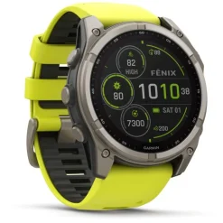 Fenix 8 Solar 51mm Verre Sapphire lunette titane bracelet jaune/graphite010-02907-21<Garmin New