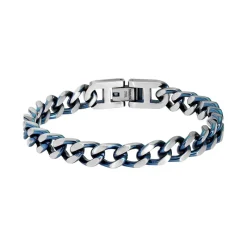- Bracelet DANDY Acier vintage Bicolore PVD Bleu 8mm x 20,5cmHB07276A<Rochet Hot