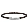 - Bracelet DRIVER Acier et Lien cuir tressé Marron 28mm x 3,5mmHB1430303A<Rochet Clearance