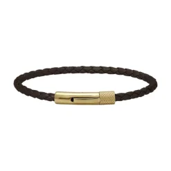 - Bracelet DRIVER cuir marron fermoir PVD Jaune Ø3,5mm x 28mmHB1430903<Rochet Online