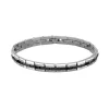 - Bracelet Factory acier satiné et PVD Noir 7mm x 21cmHB0282<Rochet Best