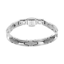 - Bracelet GATSBY Acier poli et satiné Motif pointe diamant boucle déployante 8mm x 21cmHB7980<Rochet Online