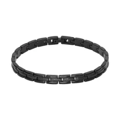 - Bracelet SANTORIN Acier PVD Noir 6mm x 21cmHB4761<Rochet New