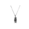 - Pendentif GENTLEMAN Acier Bicolore PVD Noir et Chaîne 50+4cmHP8061A<Rochet Sale